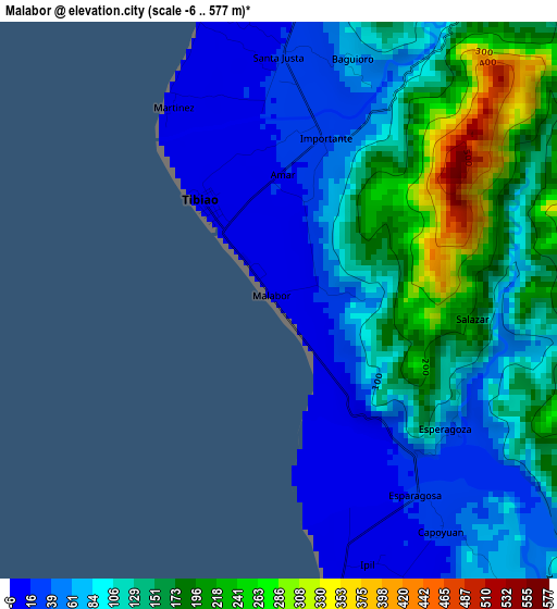 Malabor elevation map