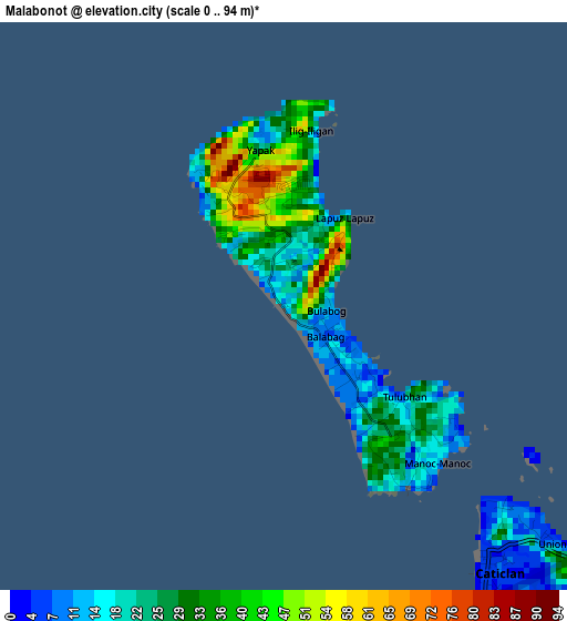 Malabonot elevation map