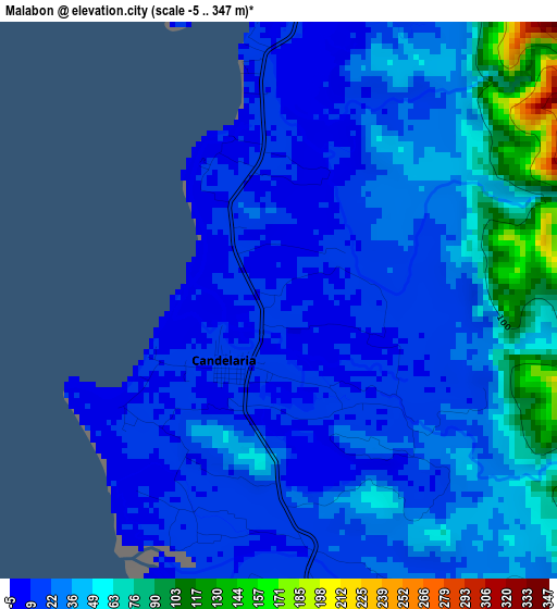 Malabon elevation map