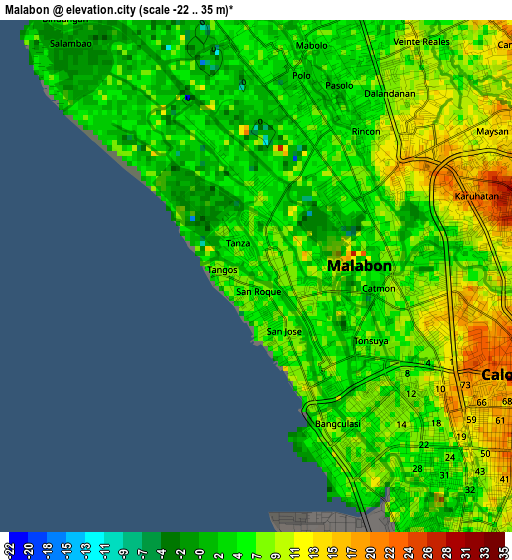 Malabon elevation map