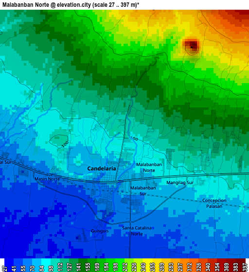 Malabanban Norte elevation map