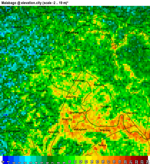 Malabago elevation map