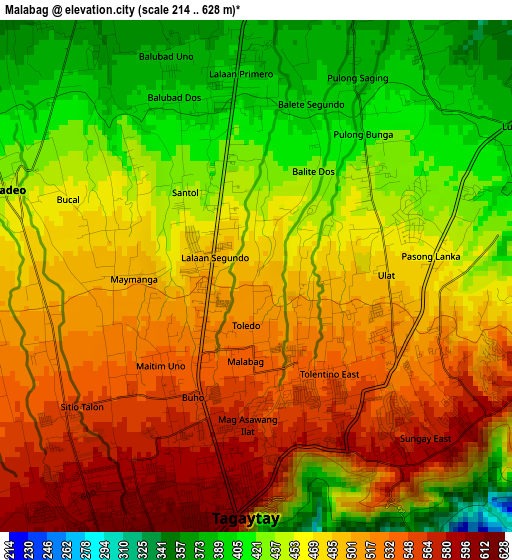 Malabag elevation map