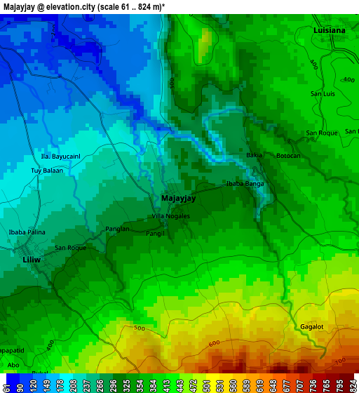 Majayjay elevation map