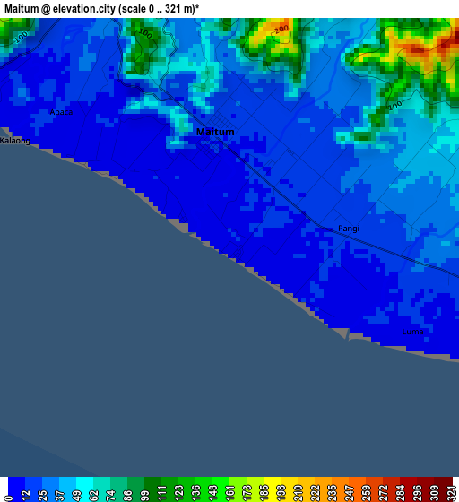 Maitum elevation map