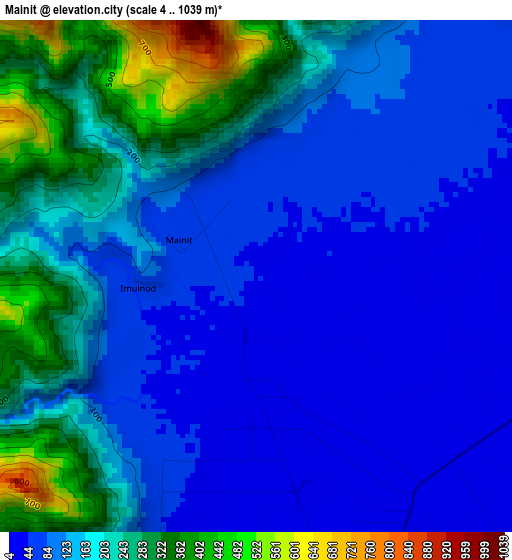 Mainit elevation map