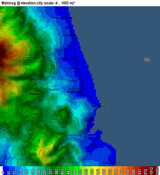 Mahinog elevation map