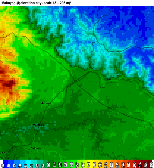 Mahayag elevation map