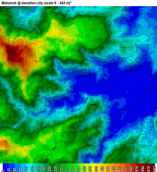 Mahanob elevation map