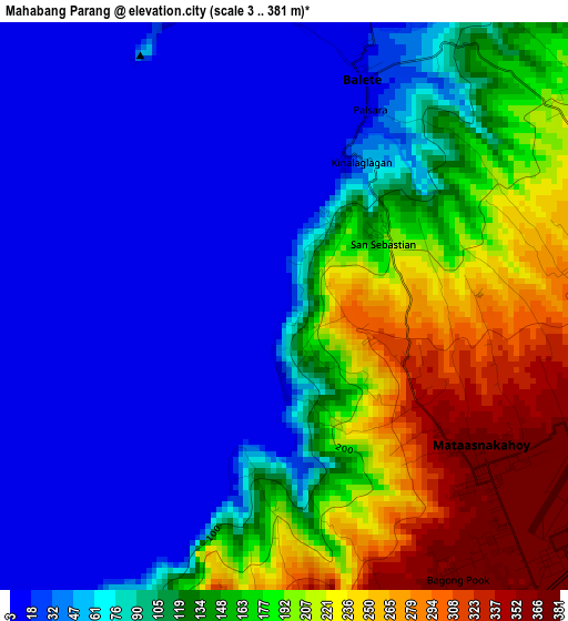 Mahabang Parang elevation map