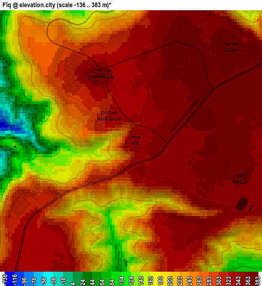 Fīq elevation map