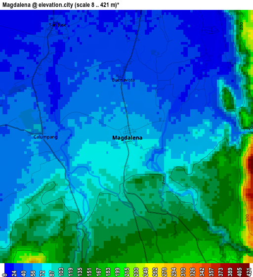 Magdalena elevation map