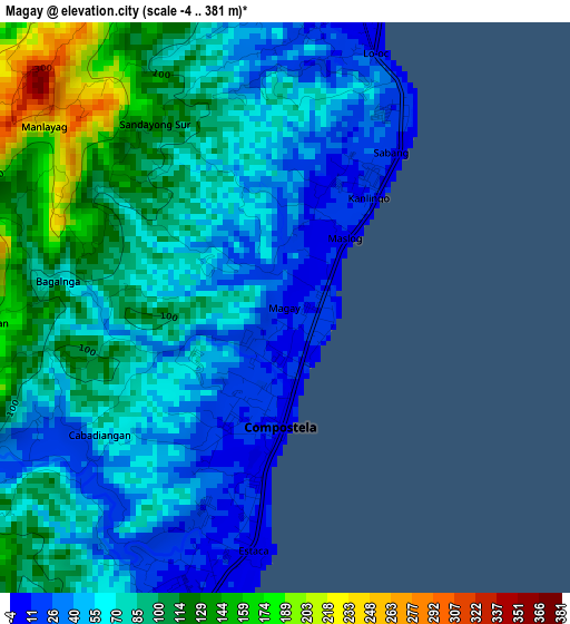 Magay elevation map