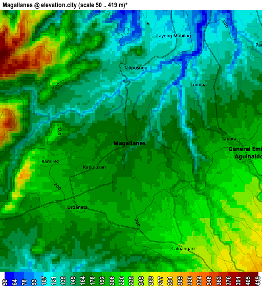 Magallanes elevation map