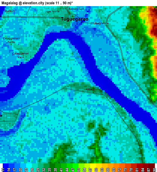 Magalalag elevation map