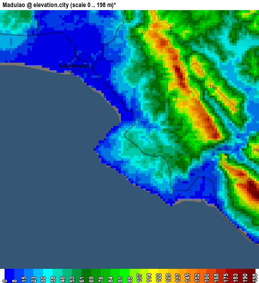 Madulao elevation map