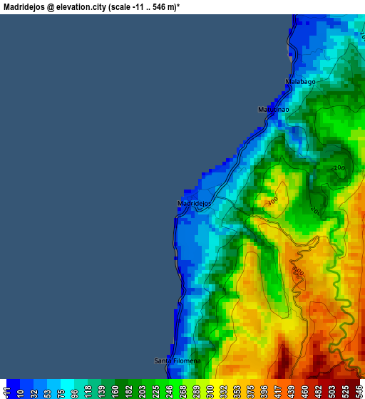 Madridejos elevation map