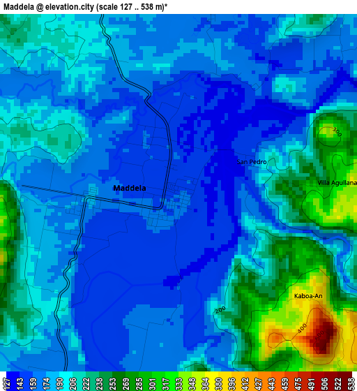 Maddela elevation map