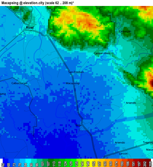 Macapsing elevation map