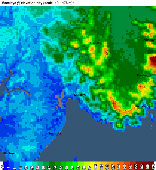 Macalaya elevation map