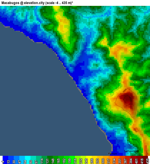 Macabugos elevation map