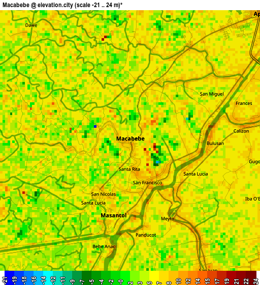 Macabebe elevation map