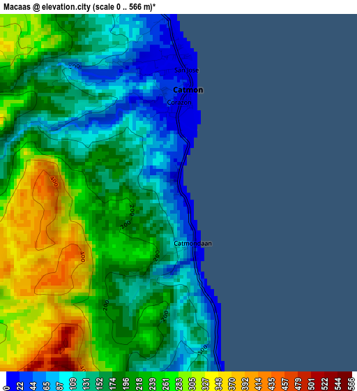 Macaas elevation map