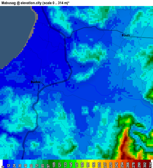 Mabusag elevation map