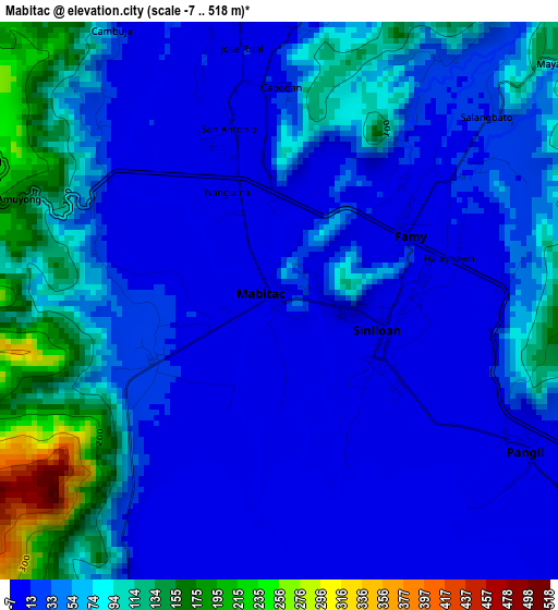 Mabitac elevation map