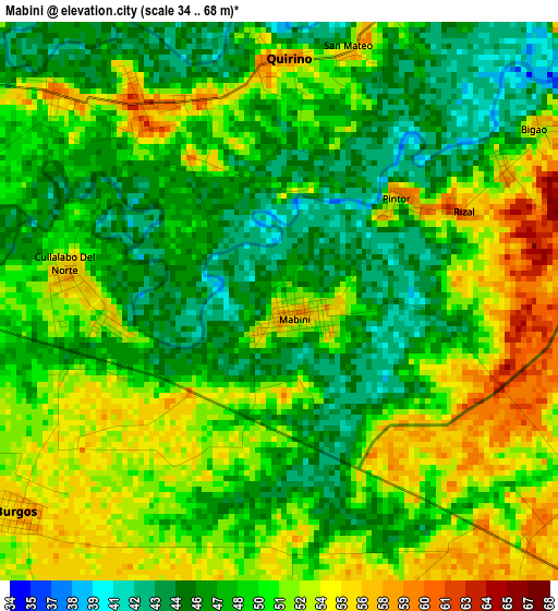 Mabini elevation map