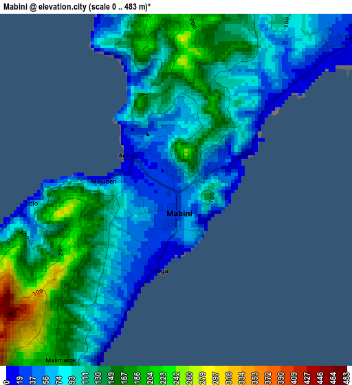 Mabini elevation map