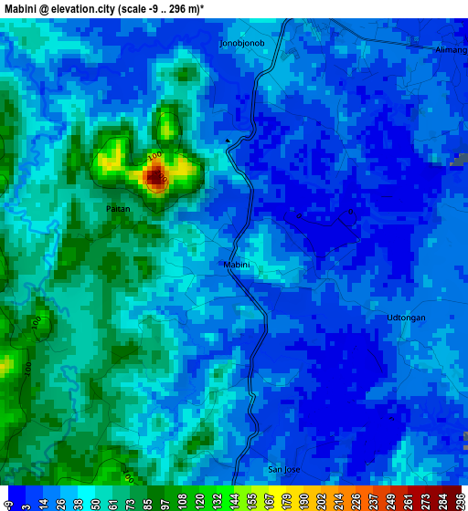 Mabini elevation map