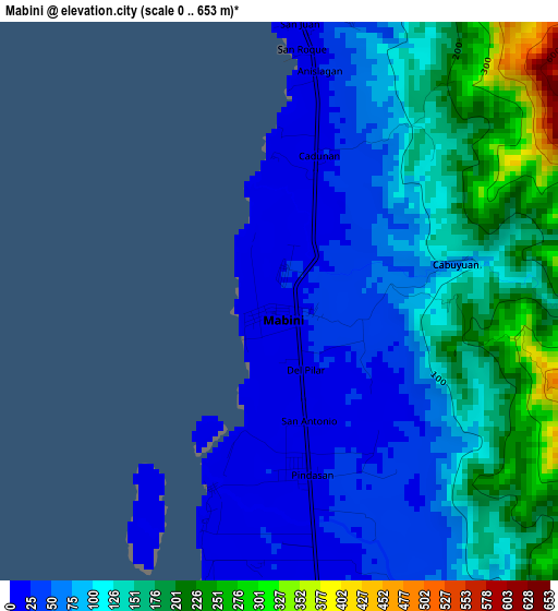 Mabini elevation map