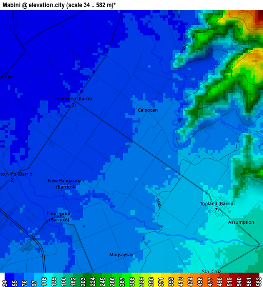 Mabini elevation map
