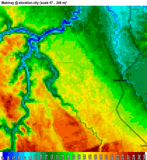 Mabinay elevation map