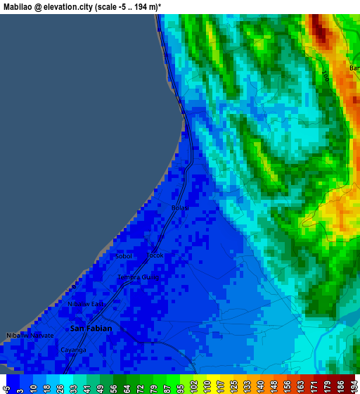 Mabilao elevation map