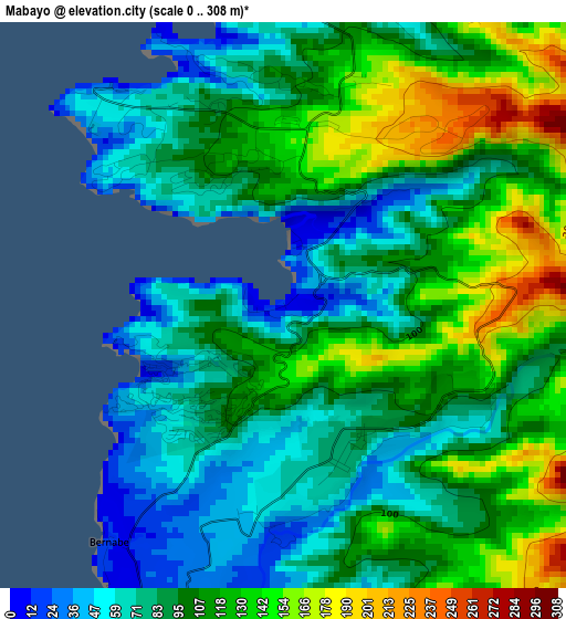 Mabayo elevation map