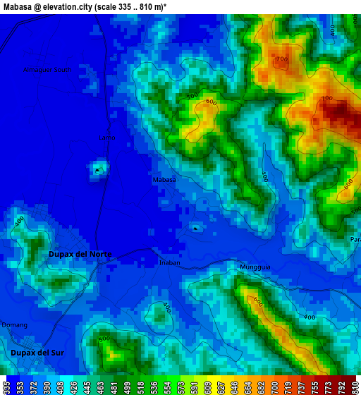 Mabasa elevation map