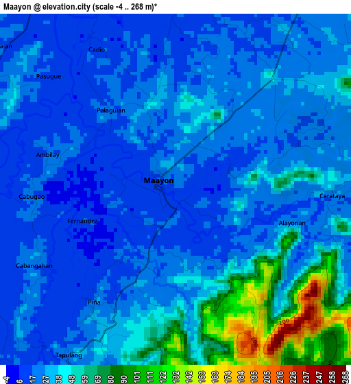 Maayon elevation map