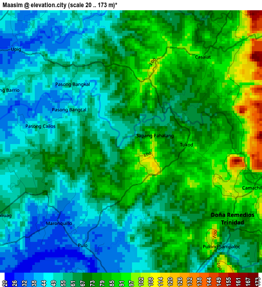 Maasim elevation map