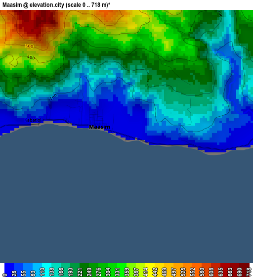 Maasim elevation map