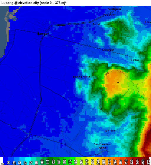 Lusong elevation map