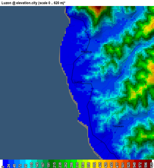 Luzon elevation map