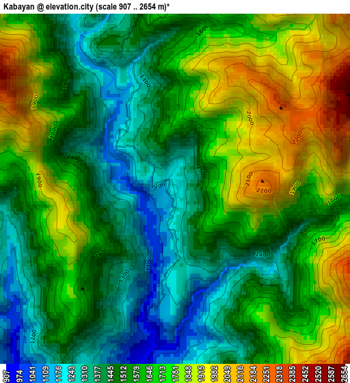 Kabayan elevation map