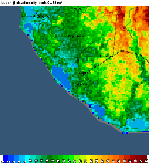 Lupon elevation map