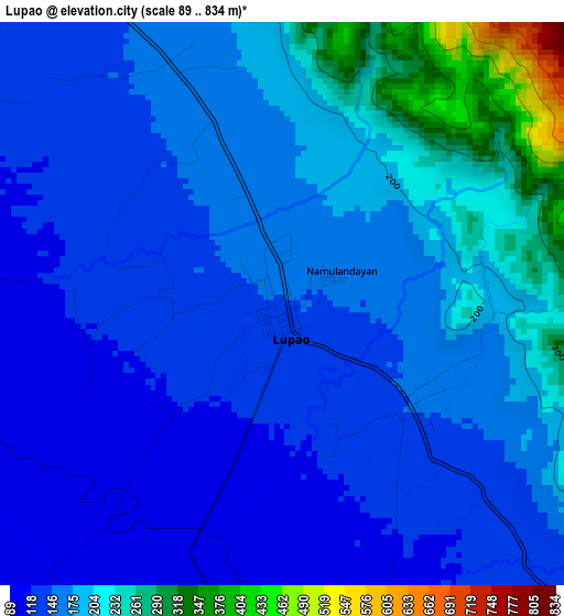 Lupao elevation map