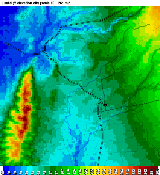 Luntal elevation map