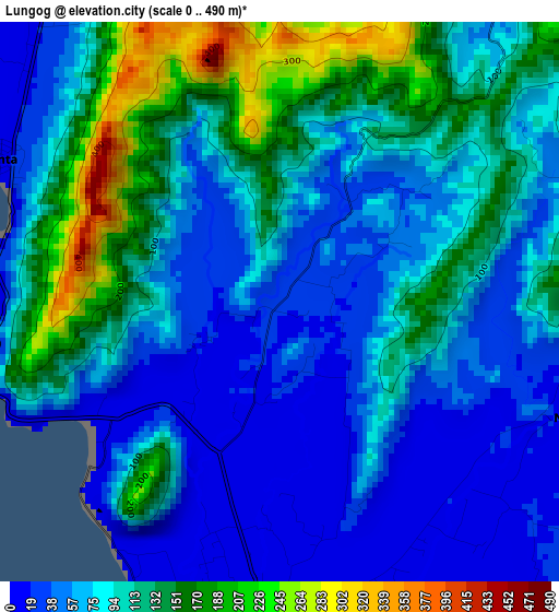 Lungog elevation map