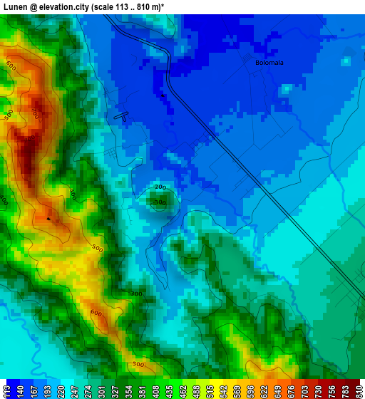 Lunen elevation map