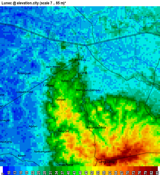 Lunec elevation map